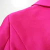 Yüksek Street EST Tasarımcı Ceket kadın İnce Uydurma Çift Göğüslü Aslan Düğmeleri Pique Blazer 210521