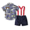 Bébé garçon vêtements ensembles infantile nouveau-né garçons vêtements shorts manches hauts + salopette 2pcs tenues été bebes vêtements gentleman costume G220310