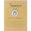 Kvinnlig elegant stjärna 3d djur zodiac tecken 12 konstellation halsband hängsmycke charm guldkedja choker halsband för kvinnor smycken kortbord