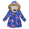 Addensare inverno ragazze giacche moda stampata capispalla con cappuccio per bambini interni più velluto caldo cappotti regalo di Natale 211203