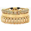 3 stcs/set Imperial Crown King Mens Bracelet Pave CZ Gouden armbanden voor mannen Luxe charme mode manchet bangle verjaardag sieraden