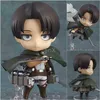 Figurine de dessin animé attaque sur Titan, 10cm, mignon Q ver Rival Ackerman Ver. Levi PVC Action Figure 390 # Modèle Jouets à collectionner Cadeaux X0522