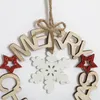 Dekoracje świąteczne Merry Sign Drewniany wystrój party dla domu trójwymiarowy listu wiszące