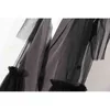 [Eam] mulheres cinzas malha irreuglar longo blazer lapela manga curta solta apto jaqueta moda primavera verão 1d8663 21512