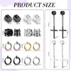 10 Pairs Unisex Men Stainless Steel NonPiercing Magnetic Stud Earrings Cross Dangle Hoop Earrings CZ Magnet Clip on Earring Set8857212