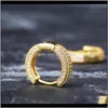 Hoop hie biżuteria Big cz Diamentowa biżuteria sier złoto platowane kolczyki stadnina kobiety mężczyźni kolczyki krzyżowe miedziane dostawa 2021 W4XJA