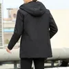 Män Jackor Mäns Höst Vinter Jacka Trench Coat Casual Tink En Varm Hooded Male Windbreaker Ytterkläder Man 6XL