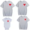 Mommy and Me Clothes Father Son Mother Daughter Matching Family Outfits T shirt Mom Kids Baby Girls Soft Cotton Heart Print Tops 210417