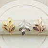 Metal Leaves Napkin Rings Hotel Western Food Napkins Ring Banquet Party Dinner Table Decoration Towel Holder Buckle Decor BH5354 WLY