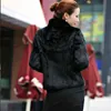 高品質のフェイクの毛皮のコートの女性の暖かいアウター秋冬短い模造コートのジャケットプラスサイズ3xlオーバーコートクリアランス211220
