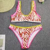 Women's Swimwear Zebra Print Bikini Set Women Holiday Sport Swimming Swimsuit Slim Sexy 2 Piece Trajes 2022