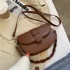 Padrão de pedra Moda Saddle Bolsas De Ombro Para Mulheres Marca Designer Crossbody Bag Vintage Bolsas De Couro Pu