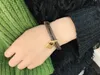 Designer-Schmuck, Lederarmbänder, Herren-Charm-Armband mit Goldbeschlägen, für Damen, Handschlaufe, braunes Blumenmuster, modisch