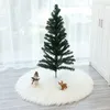 Fur Party Mat Tree Skirt Sheepskin Xmas Round Christmas Shaggy Plush Ornament For Home Decor 211105