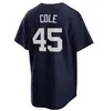 99 Aaron Judge Jersey Yanke 2 Derek Jeter 45 Gerrit Cole 2021 Custom Gleyber Torres Don Mattingly Babe Mariano 남성 여성 키즈 야구 유니폼 탑