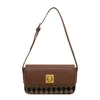 Fashion Shoulder Bag Ancient Gold Lock Små kvinnors färg matchande elegant chic crossbody all-match stil