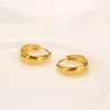 18kt gult guld fyllt över hoop medium enkla dagliga slitageörhängen för kvinnor 1 par