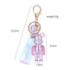 Laser Power Bear Keychains Acrylic Key Rings Chains Holder Colorful Robort Animal Design Pendants Bag Charms Car Keyrings Jewelry Accessories Promotion Giftss