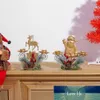 Santa Claus Chandelier de Noël Chandelier en fer forgé Lanterne Lanterne Porte-bougie Table à manger Accueil Décoration Ornements Artisanat en métal