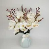 Decoratieve bloemen kransen kunstmatige zijden magnolia tak tafel huis el decoratie nep bruiloft bloem bruid houd pography props