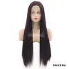 99J # Synthetic Lacefrontal Wig Symulacja Ludzkich Włosów Koronki Przednia Peruki 12 ~ 26 cali Długie jedwabiste Perreques 19813-99J