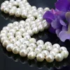 2 Row White pearl 8-9mm 17-18 inches 2 piece/lot DIY Beaded Women Jewelry making design necklace gift