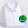 Green Men's Bamboo Fiber Dress Shirts Spring Slim Fit Long Sleeve Shirt Men Formal Business Wedding Chemise Homme 210522