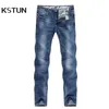 Mens Jeans Slim Straight Blue Stretch Spring And Autumn Jeans Male Fashion Business Casual Pants Men's Trousers Men Clothing G0104