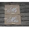 Party Decoration 1pair Mr&Mrs Burlap Chair Banner Set Sign Garland Rustic Wedding Groom Bride To Be Event SuppliesParty