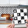 Fönsterklistermärken 10 st mosaikväggskakel klistermärke w/lim 10/15/20 cm fyrkantigt papper för badrumskök hem dekoration