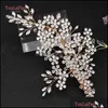 Hair Clips & Barrettes Jewelry Yoapan 253-G Wedding Aessories For Women Headband Clip Comb Bride Tiara Headpiece Drop Delivery 2021 G7Ieu