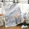 Marmor tryckt mönster Flanell filt för barn Vuxna Soft Bed Cover Sheet Fleece Plush Summer Quilt 3D Skräddarsy design