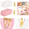 5 Colors Boutique Clothes Gift Packaging Bag Cardboard Paper Bags Food Fruit Cothing Shopping Package with Handle