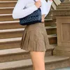 Streetwear Cross Bandage Geplooid Mini Rok Dames Harajuku Khaki Hoge getailleerde Tie-up Koreaanse Vrouw Y2K Rokken Mujer Faldas 210415