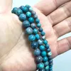 Natural Stone Storm Water Blue Sea Sediment Jaspers Round Loose Spacer Beads For Jewelry Making DIY Bracelet 6 8 10MM 15'' Other