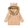 Born Baby Sweater Pele Hood Destacável Infantil Meninos Menina De Malha Cardigan Queda Outwear Inverno Quente Crianças Knitwear G1023