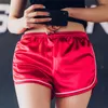 Kvinnor casual satin shorts patchwork kropp fitness träning sommar kvinnlig elastisk skinny slim strand korta kvinnor