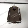 22SS Mężczyźni Kobiety Designers Kurtki żakardowe Stripe Ramię Listy Łączenie Kapel Neck Paryż Moda Streetwear Brown S-XL