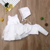 Citgeett White Solid Lace Baby Flower Girl Christening Wedding Bridesmaid Party Princess Formal Dress G1129
