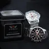 Armbanduhren Männer Edelstahl Uhr Top Luxus Mode Drei Zeitzone Quarz Erkekler Izle Leuchtzeiger Multifunktions Wasserdicht 30M