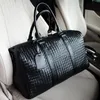 Duffel Torby Duża Pojemność Męska Torba Travel Big Ramię Duffle Carry On Bagaż Tote Woven PU Leather Black Men Torebki Bolso Hombre