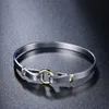 Fashion Round Form Silver Armband 925 Sterling Gold Bangle Gifts for Women INTE22