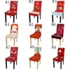 Christmas Chair Covers Santa Printed Dining Chair Cover Removable Hotel Office Seat Slipcovers Restaurant Banquet Home Decor 11 Styles BT1195