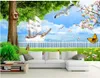 Niestandardowe tapety na ścianach 3d malowidła nowoczesne i świeże nadmorskie sceneria piękne seascape styl śródziemnomorski styl tv tło ścienne papiery domowe dekoracji