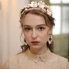 Big Floral Bridal Crown Tiara Silver Color Leaf Wedding Headpiece Handmade Women Party Prom band Hair Jewelry