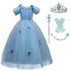 Barnkläder Cinderella Cosplay Princess Kostym Barn Fancy Dop Dresses