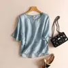 Aankomst Zomer Koreaanse Stijl Vrouwen Losse Casual Korte Mouw O-hals T-shirt All-matched Pullover Chiffon T-shirt W322 210512