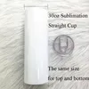 Personalized DIY Sublimation 20oz 30oz Skinny Tumbler White Blank Leak Proof Water Bottle With Lid And Straw Mugs For Party Gift 210913