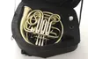 4 nycklar f / bb Double YHR-668D French Horn Brass Gold Färg Professionell Virtuoso Horns Musikinstrument med tygfodral