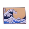 Pins, broches a grande onda de kanagawa esmalte pinos anatômicos coração amante do chá japonês artista hokusai clássico pintura arte broche